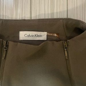 Calvin Klein dress olive green zipper features sz 8